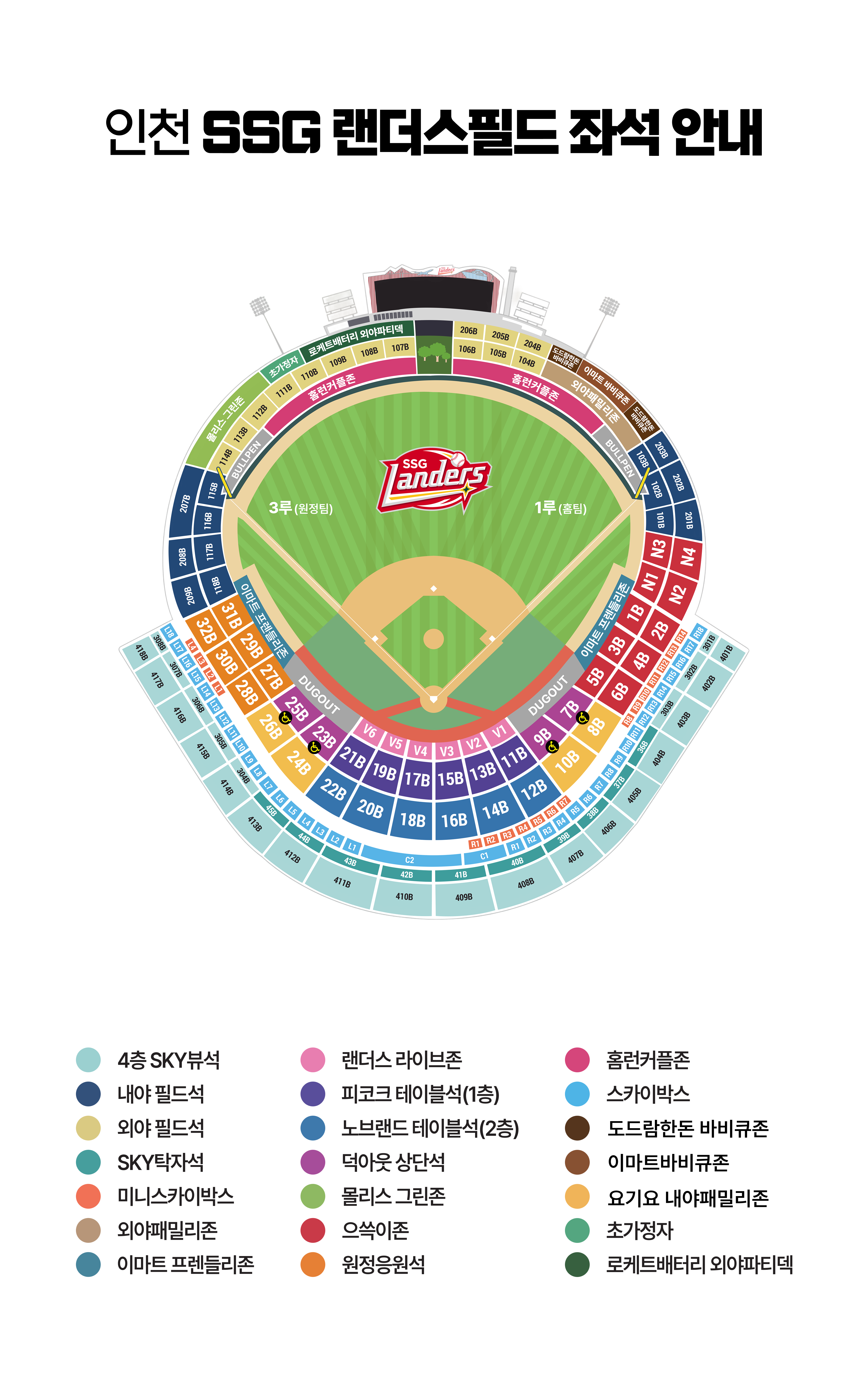 인천 SSG 랜더스필드 2026 좌석 배치도
